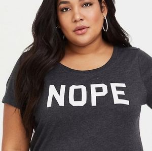 Torrid Nope Gray T-shirt, NWOT, 4X